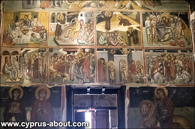 Фрески Христологического цикла на западной стене Храма Преображения Господня в Палехори, Кипр