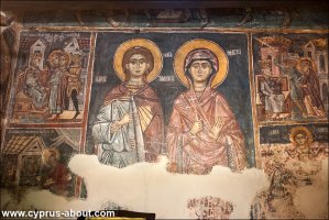 Изображение святых Мавры и Тимофея с клеймами
