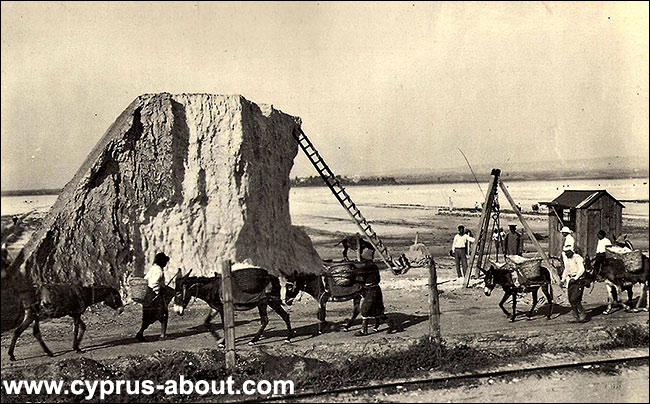 1930 г. Добыча соли на Соленом озере. Ларнака, Кипр