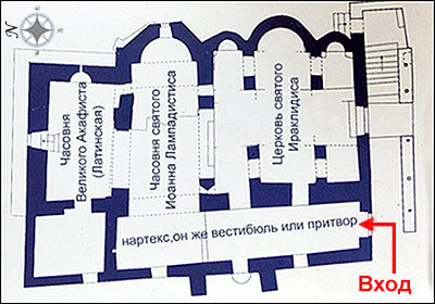 План Храма монастыря св. Иоанна Лампадистиса. Калопанйотис, Кипр